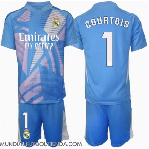 Camiseta Real Madrid Thibaut Courtois #1 Portero Primera Equipación Replica 2024-25 para niños mangas cortas (+ Pantalones cortos)